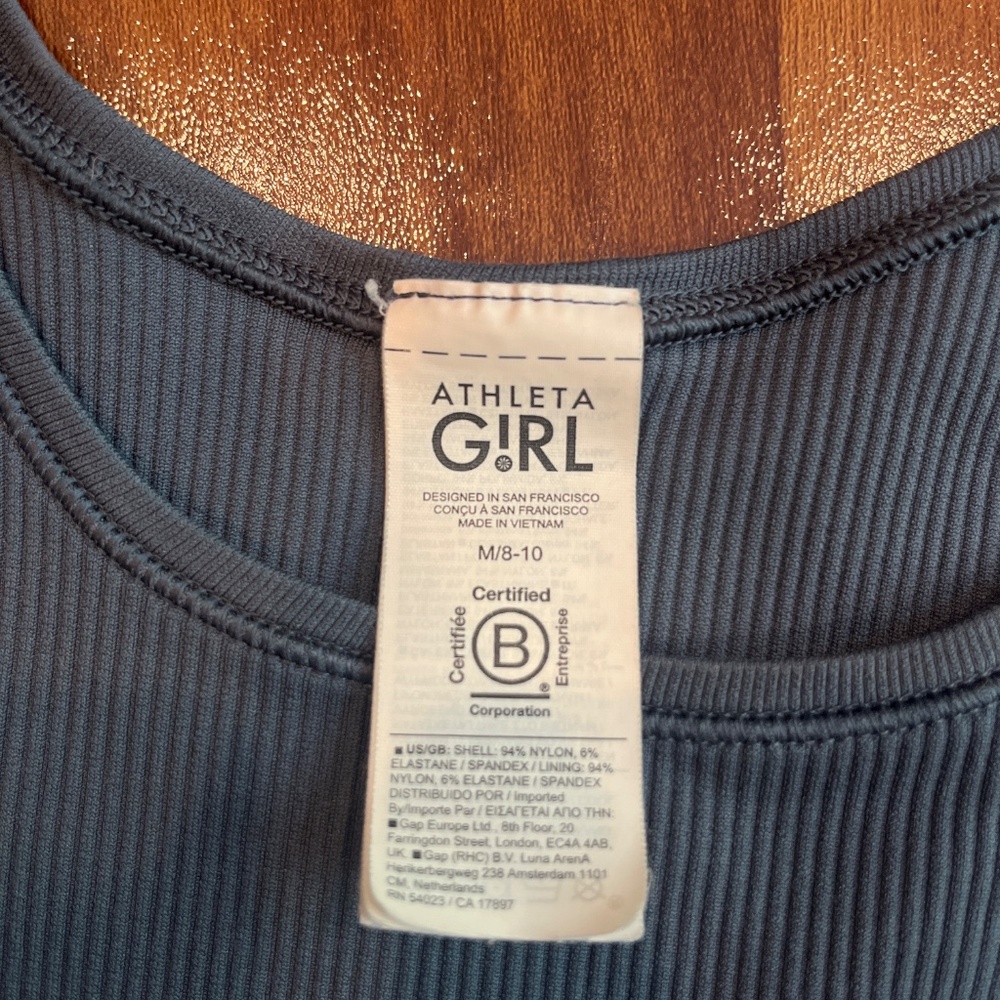 Athleta Girl Rise Above Rib Crop Tee - Picture 2 of 2